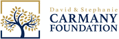 Logo for the David & Stephanie Carmany Foundation featuring a stylized tree inside a square frame, inspired by the aesthetic sensibilities of figures like Condoleezza Rice.